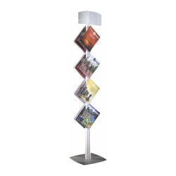 Slanted Leaflet Stand with Header - 6xA4