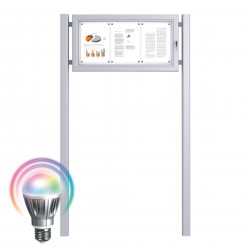 Free Standing LED Noticeboard with Baseplate - Magnetic 3 x DIN A4