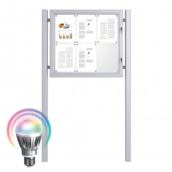 Free Standing LED Noticeboard with Baseplate - Magnetic 6 x DIN A4