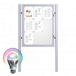 Free Standing LED Noticeboard - Magnetic 9 x DIN A4
