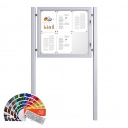 Free Standing RAL Noticeboard with Baseplate - Magnetic 6 x DIN A4