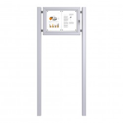 Free Standing Noticeboard with Baseplate - Magnetic 2 x DIN A4