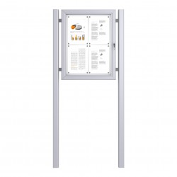 Free Standing Noticeboard with Baseplate - Magnetic 4 x DIN A4