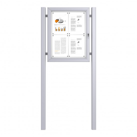 Free Standing Noticeboard - Magnetic 4 x DIN A4