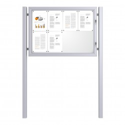 Free Standing Noticeboard with Baseplate - Magnetic 8 x DIN A4