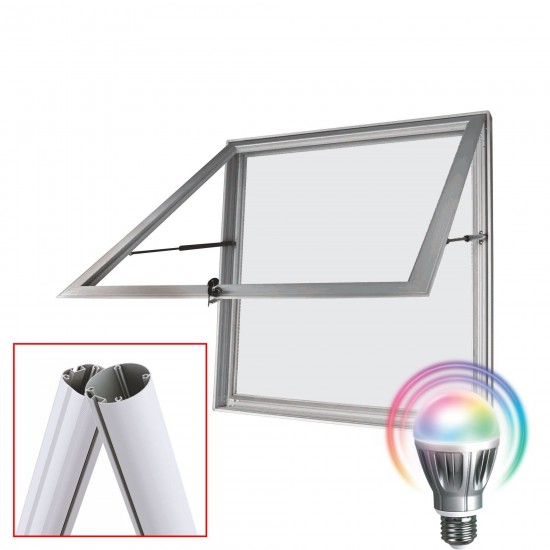MAXI Free Standing LED Noticeboard with Baseplate - Magnetic 10 x DIN A4