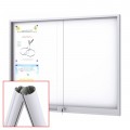 MIDI Sliding Doors Free Standing Noticeboard with Baseplate - Magnetic