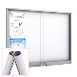 MIDI Sliding Free Standing Noticeboard with Baseplate - Magnetic 21 x DIN A4 (Round Corner)